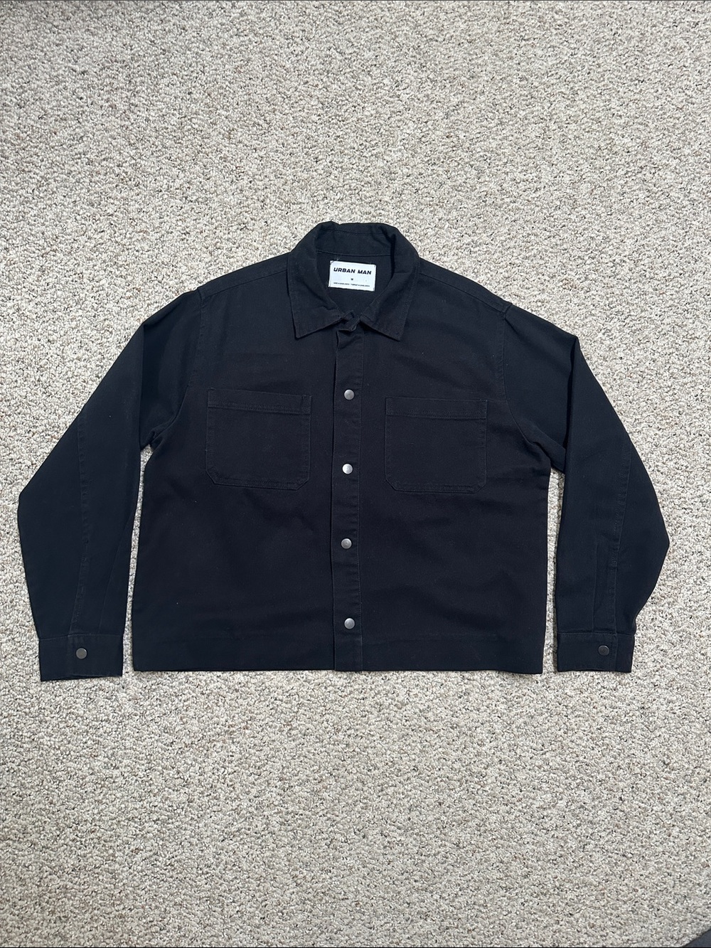 Unisex Cropped Black Jean Jacket